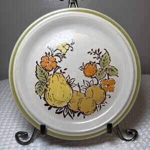 Vtg Harvest Collection Valley Fruits Plate Hand Painted Japan Stoneware 7.5”